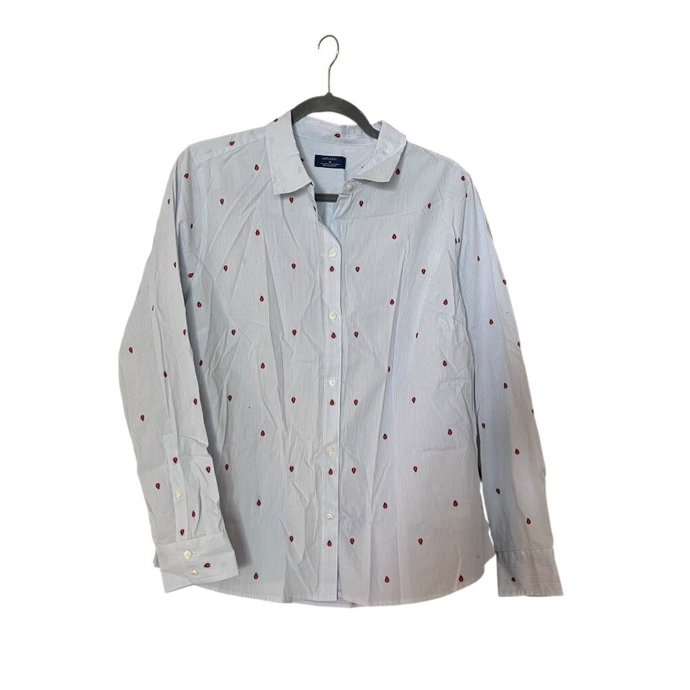 UNTUCKit Lady Bug Size 14 Button Down Dress Shirt Seersucker Womens